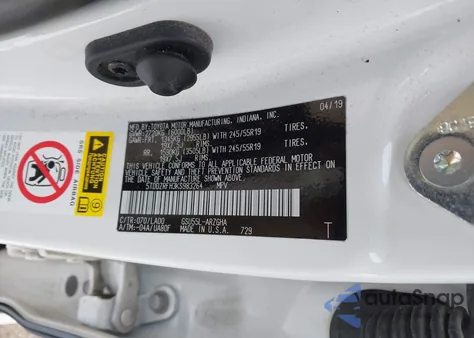 2019 Toyota Highlander Limited from USA, damaged, VIN 5TDDZRFH3KS983264